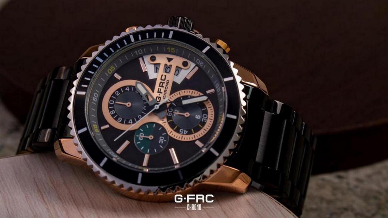 Reloj G-force Original H3843g Cronografo Negro Ros + Estuche